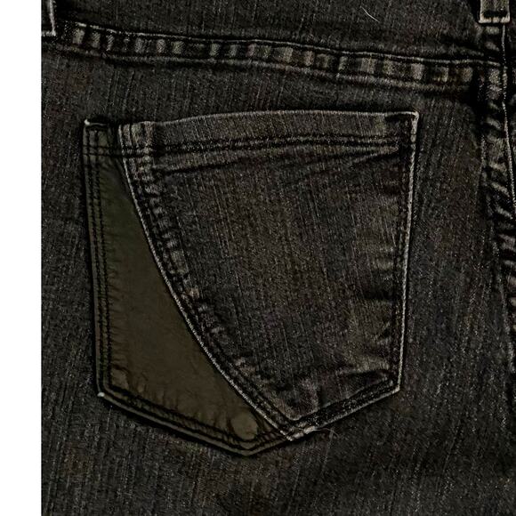 NYDJ-Not Your Daughter's Jeans Faux Leather‎ Pocket Accents Bootcut Black SZ 6P - Picture 5 of 12